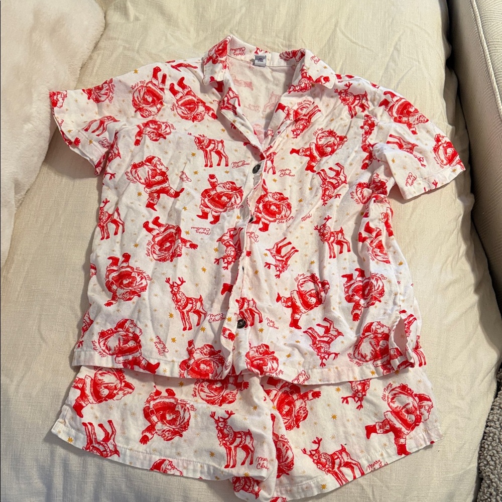 Festive Red and White Pajama Set